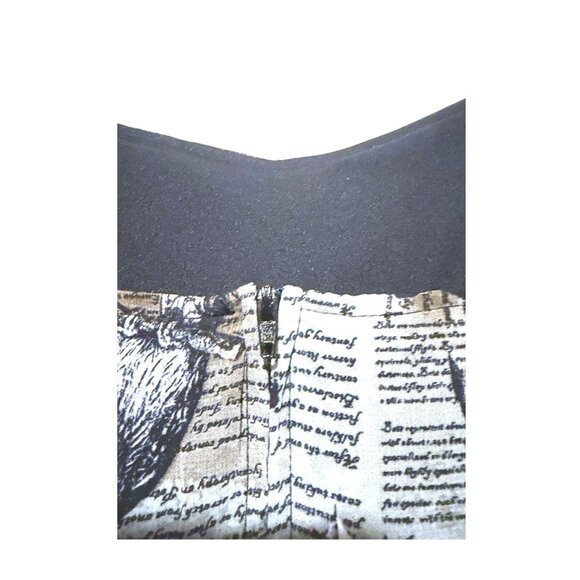 Spin Doctors Mini Dress M Luna Print Studded Owls Bats Birds Wolves Goth Witch - Picture 5 of 10